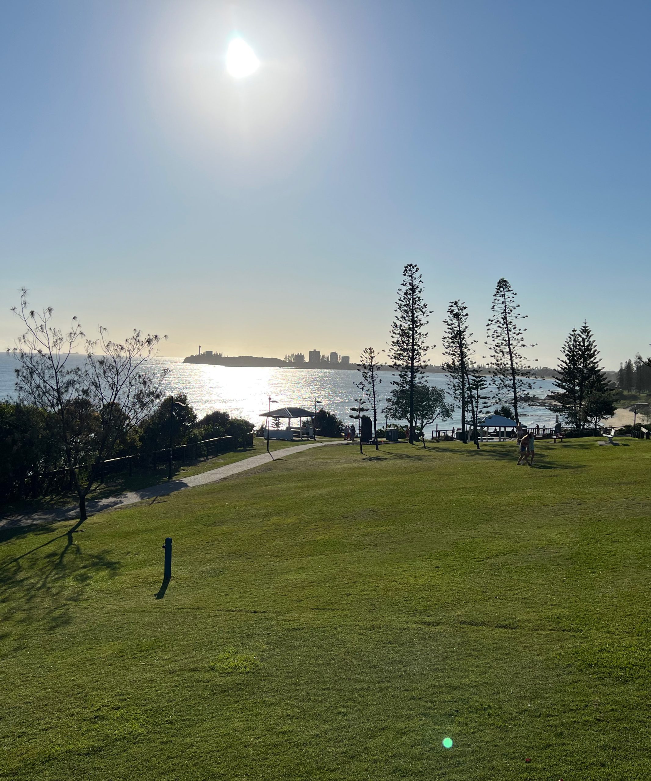 View of Mooloolaba beach from headland.